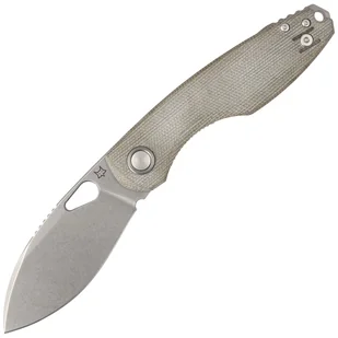 Nóż składany FOX Chilin OD Green Canvas Micarta, Stonewashed M398 by Jesper Voxnæs (FX-530 MOD) - Noże - miniaturka - grafika 1