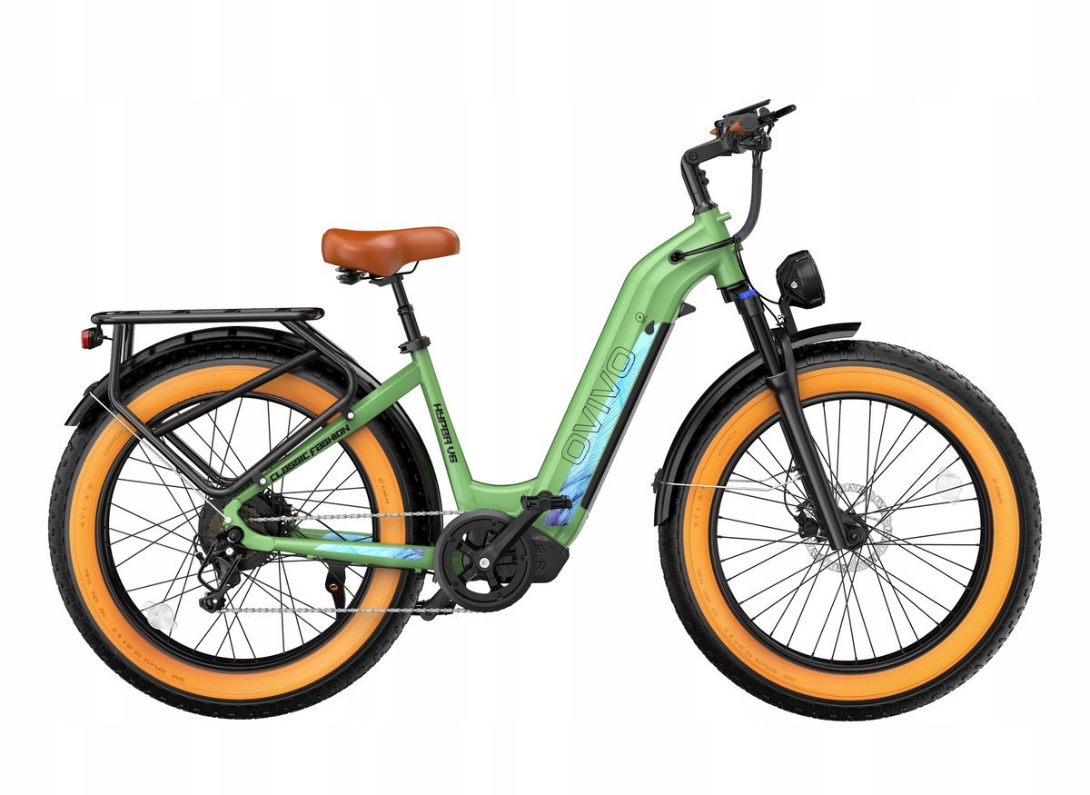 Rower elektryczny OVIVO HYPER V6 zielony 250W