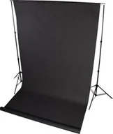 Inne akcesoria studyjne - ZESTAW DO TEŁ+TŁO FOTOGRAFICZNE 1,6X5 CZARNE ŻABKI - miniaturka - grafika 1