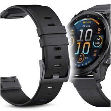 Pasek Skórzany do Garmin Fenix 5 6 7 8 47mm Pro Solar Quatix Instinct Epix