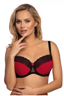 Biustonosz VENA VB-446 full cup usztywniany (kolor czerwony/czarny, rozmiar 95B) - Biustonosze - miniaturka - grafika 2