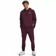 Spodnie sportowe męskie - Męskie spodnie dresowe Under Armour UA Essential Fleece Jogger - bordowe - UNDER ARMOUR - miniaturka - grafika 1