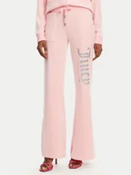 Spodnie sportowe damskie - Juicy Couture Spodnie dresowe Layla JCBBJ125806 Różowy Regular Fit - miniaturka - grafika 1