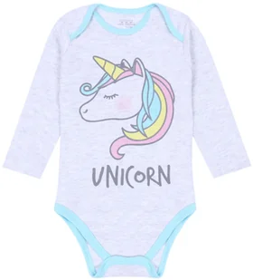 Szare, melanżowe body z jednorożcem 6 m 68 cm - Body dla niemowląt - miniaturka - grafika 1