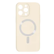 Etui i futerały do telefonów - Etui kompatybilne z Magsafe do iPhone'a 14 Pro Półsztywne, miękkie w dotyku, białe - miniaturka - grafika 1
