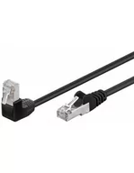 Patchcordy - Kabel Lan Patchcord Cat 5E F/utp 1x90 Czarny 2m - miniaturka - grafika 1