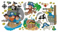 Naklejki na ścianę - Naklejki na ścianę dla dzieci - zestaw Piraci 3, 150x75 cm - miniaturka - grafika 1