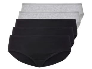 esmara® Figi damskie z bawełną, 5 par (XL (48-50), Czarny/ szary) - Majtki damskie - miniaturka - grafika 1