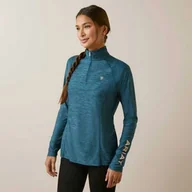 Koszulki jeździeckie - Ariat Bluzka damska LAGUNA 1/4 ZIP - reflecting pond - miniaturka - grafika 1
