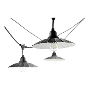 Klosz do girlandy CRETE M1 czarny 5 sztuk do zestawu metalowy 20cm - Lampy ogrodowe - miniaturka - grafika 1
