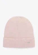 Czapki damskie - Czapka damska o puszystej fakturze różowa - miniaturka - grafika 1