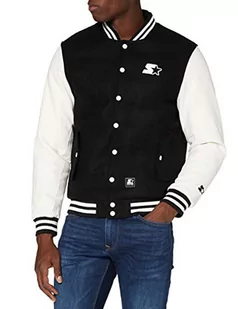 Starter Black Label Męska kurtka College, męska kurtka College w kolorze czarnym/białym, rozmiar S do XXL, czarny/biały, S - Kurtki męskie - miniaturka - grafika 1
