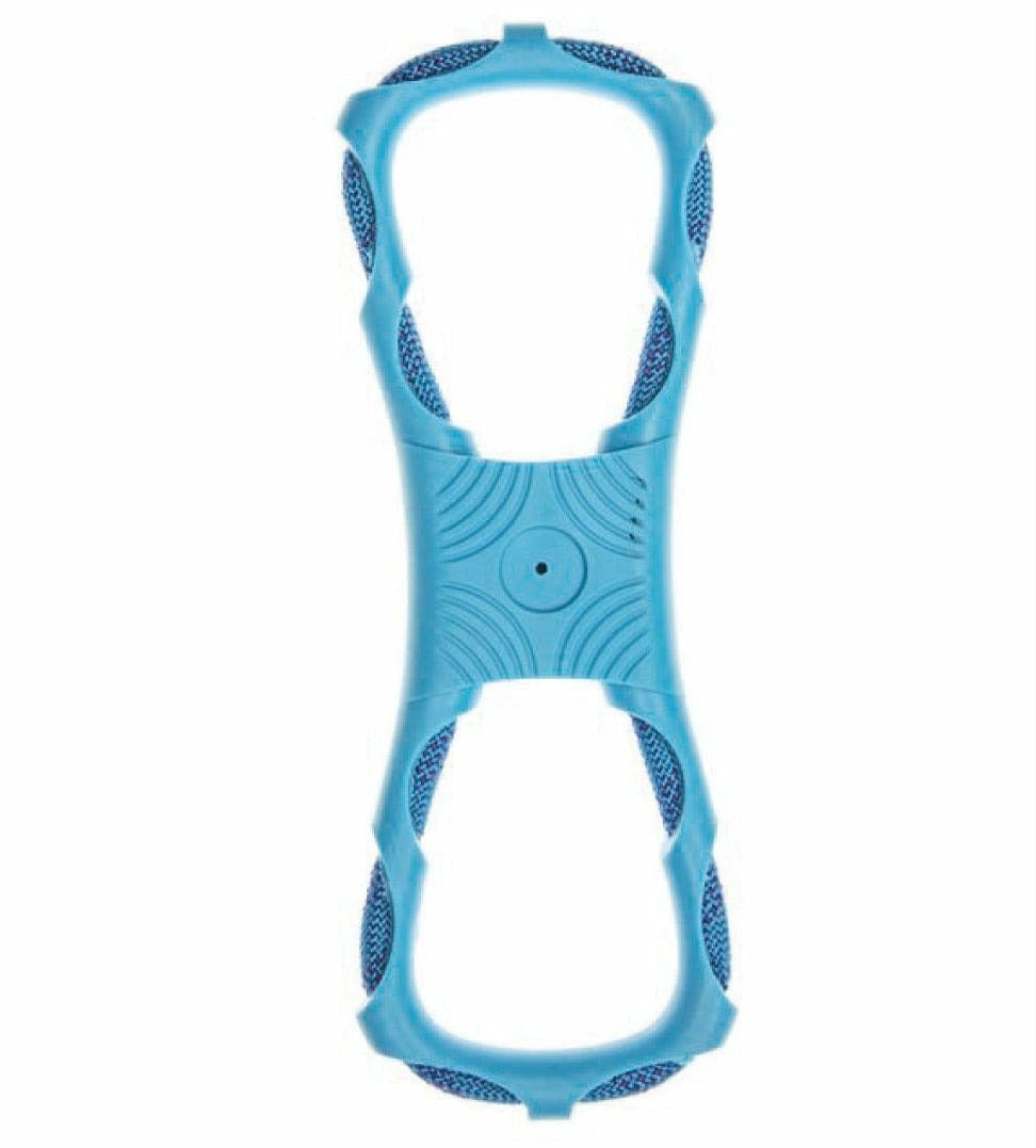 Gryzak, dla psa, TPR/sznurek, niebieski, 28,8x10,2x2,6 cm