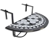 Stoły ogrodowe - Czarno-biały stolik mozaikowy na balkon M3-M77 - miniaturka - grafika 1