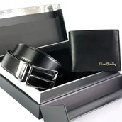 Paski - Zestaw Pierre Cardin męski portfel i pasek do spodni skóra naturalna - miniaturka - grafika 1