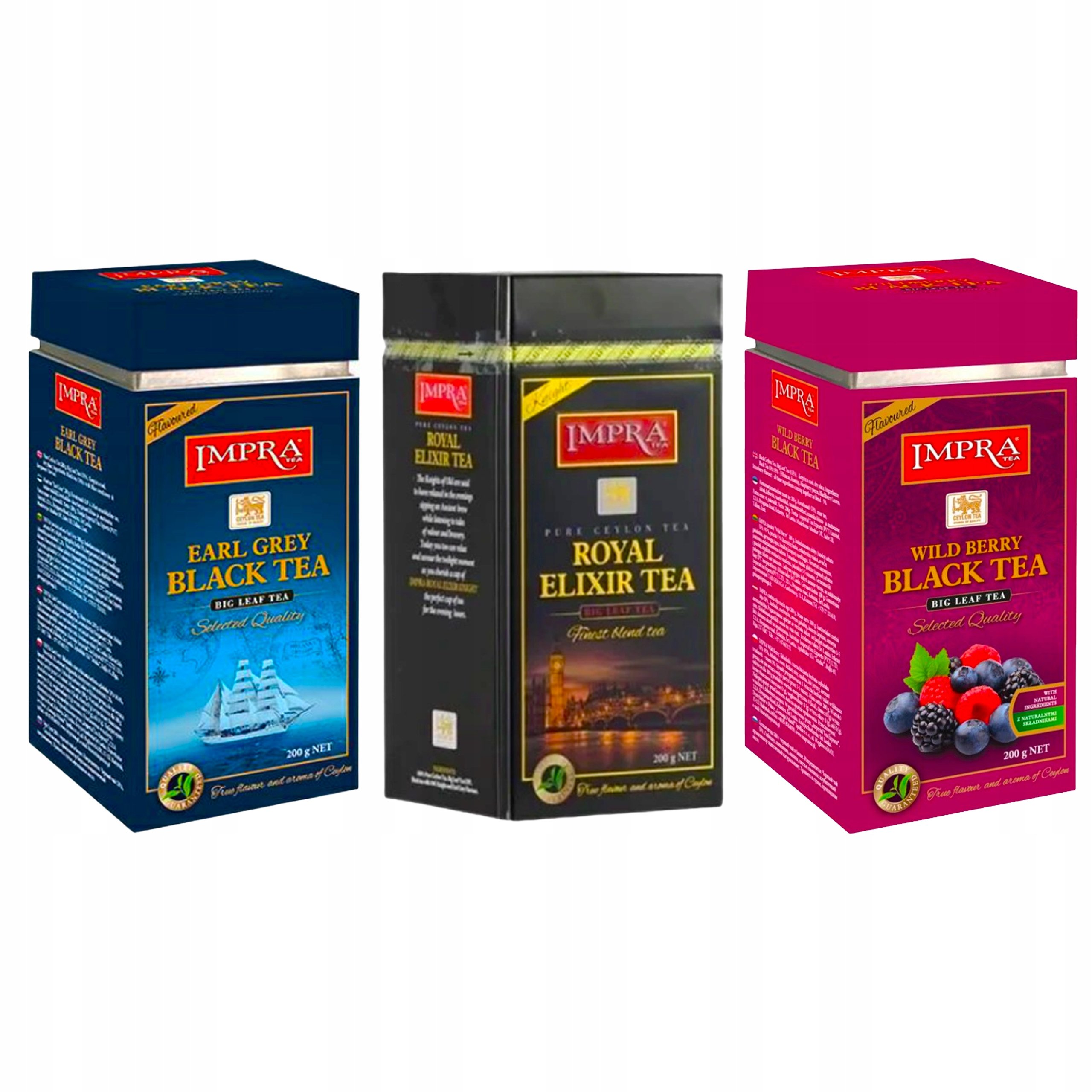 Impra zestaw 3 herbat liściastych w Puszce Earl Grey Wild Berry Royal 600g