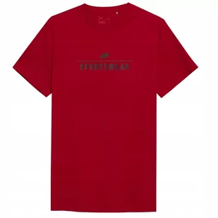 4F T-Shirt Koszulka Męska Ttshm539 Czerwona S - Koszulki męskie - miniaturka - grafika 1