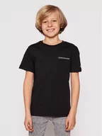 Koszulki dla chłopców - Calvin Klein Jeans T-Shirt Chest Logo IB0IB00456 Czarny Regular Fit - miniaturka - grafika 1