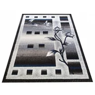 Dywany - Szaro-turkusowy dywan w kwiaty do pokoju M7-D91 - miniaturka - grafika 1