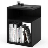 Szafki nocne - Szafka Nocna Czarna 32 CM Szerokość Bez Szuflad Stolik Nocny Nakastlik Loft - miniaturka - grafika 1