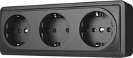 Gniazdka elektryczne - SOCKET 3PL SL+250 ANTRACITE - miniaturka - grafika 1