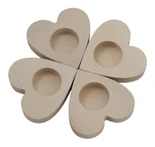 Świeczniki - ZESTAW ŚWIECZNIKÓW drewnianych SERCA bukowe - miniaturka - grafika 1