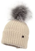 Czapki dla dzieci - Chłopięca czapka na zimę COLD z pomponem jasny beż - miniaturka - grafika 1