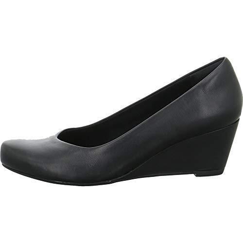 Clarks Sandały damskie z kwiatami, tulip, zamknięte, Czarny Black Leather, 42 EU