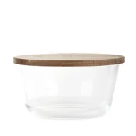 Pojemniki kuchenne - Pojemnik MAIRA szklany z drewnianym wieczkiem M 23x12 cm HOMLA - miniaturka - grafika 1
