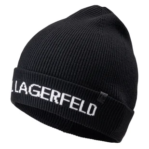 Damska Czapka zimowa KARL LAGERFELD K/STUDIO PRINT BEANIE 216W3405-998 – Czarny - Czapki damskie - miniaturka - grafika 1