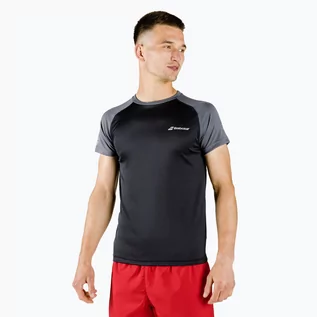 Koszulki sportowe męskie - BABOLAT Koszulka tenisowa męska BABOLAT Play Crew Neck Czarna 3MP1011 - grafika 1