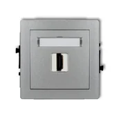 Gniazdka elektryczne - Srebrne gniazdo HDMI pojedyncze 7DHDMI-1 DECO KARLIK - miniaturka - grafika 1