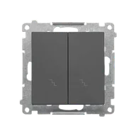Wyłączniki światła i elektryczne - Wyłącznik schodowy podwójny Simon 55 - grafitowy mat - miniaturka - grafika 1