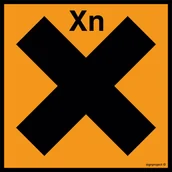 Systemy ekspozycyjne i znaki informacyjne - LA001 PRODUKT SZKODLIWY, FN - FOLIA SAMOPRZYLEPNA; (100X100MM) - miniaturka - grafika 1