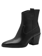 Kozaki damskie - Marco Tozzi Damskie botki Zip+Slip 2-25088-43 modne kozaki, czarne, 37 EU, czarny, 37 EU - miniaturka - grafika 1