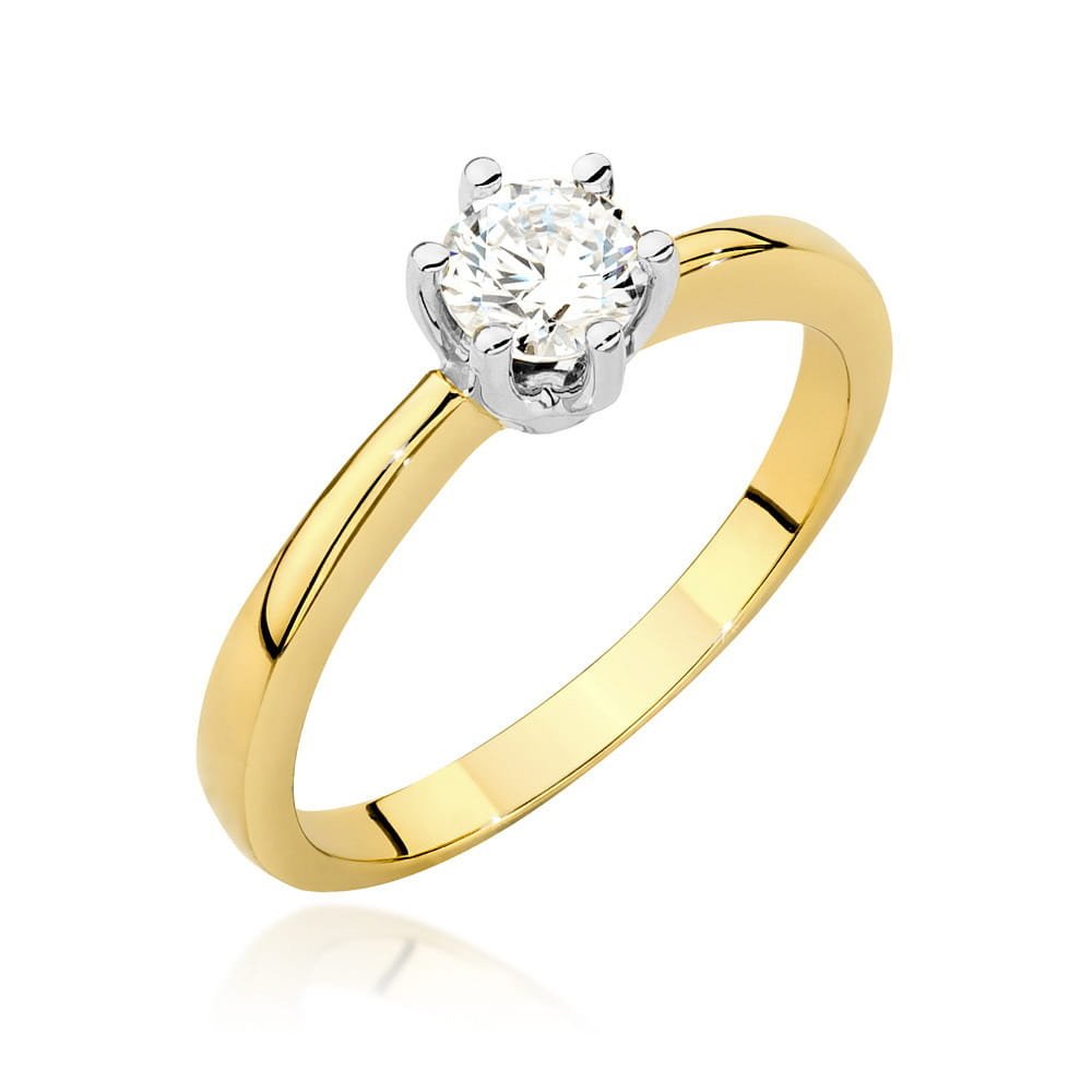 Złoty pierścionek Diament 0,40ct żółte złoto pr. 585