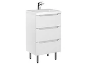 Szafki łazienkowe - Szafka Stojąca Z Umywalką ETH 50 cm - Biały Mat - miniaturka - grafika 1