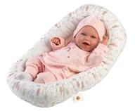 Lalki dla dziewczynek - Lalka bobas Mimi śmiejąca się z kokonem 42cm Llorens - miniaturka - grafika 1