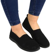 Slip on damskie - Tenisówki ażurowe slip on Filippo W PAW219A czarne - Inna marka - miniaturka - grafika 1