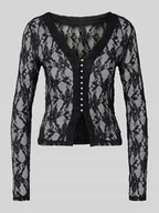 Sukienki - Bluzka z długim rękawem o kroju slim fit z półprzezroczystego materiału model ‘ALBA’ - miniaturka - grafika 1