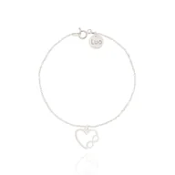 Bransoletki - Bransoletka srebrna z sercem i nieskończonością - miniaturka - grafika 1