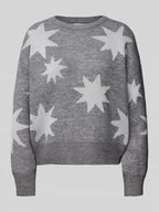 Swetry damskie - Sweter z dzianiny o kroju comfort fit ze wzorem z efektowną przędzą model ‘ROSIE’ - miniaturka - grafika 1