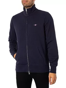 GANT Męska bluza REG Shield Full Zip Sweat, Evening Blue, standardowa, niebieski (Evening Blue) - Bluzy męskie - miniaturka - grafika 1