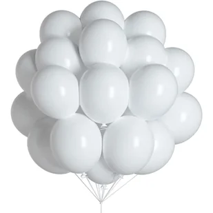BIAŁE BALONY 100 SZT 10 CALI URODZINY METALICZNE ŚLUB WESELE KOMUNIA - Wesele i ślub - miniaturka - grafika 1