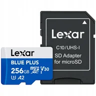 Karty pamięci - Lexar microSDHC Blue Plus UHS-I with SD adapter, up to 170MB/s read C10/A2/U3 V30 256GB - miniaturka - grafika 1