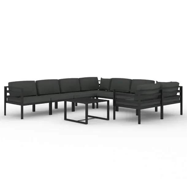 Zestaw Wypoczynkowy do Ogrodu, Modułowy, Aluminiowy, Antracytowy, 60x60x38