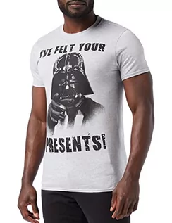 Koszulki męskie - Star Wars Vader Felt Your Presents Koszulka męska, Szary (Grey Heather Hgy), XXL - grafika 1