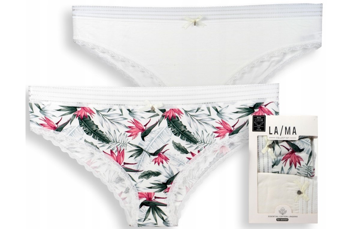 LAMA Figi Damskie Bikini WIELOKOLOROWE r. XL, 2 szt.