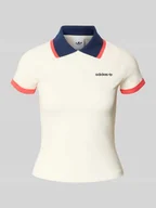 Koszulki i topy damskie - Koszulka polo o kroju slim fit z wyhaftowanym logo - miniaturka - grafika 1
