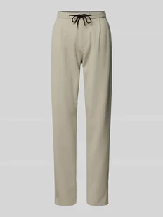 Spodnie o kroju tapered fit z zakładkami w pasie - Spodnie męskie - miniaturka - grafika 1